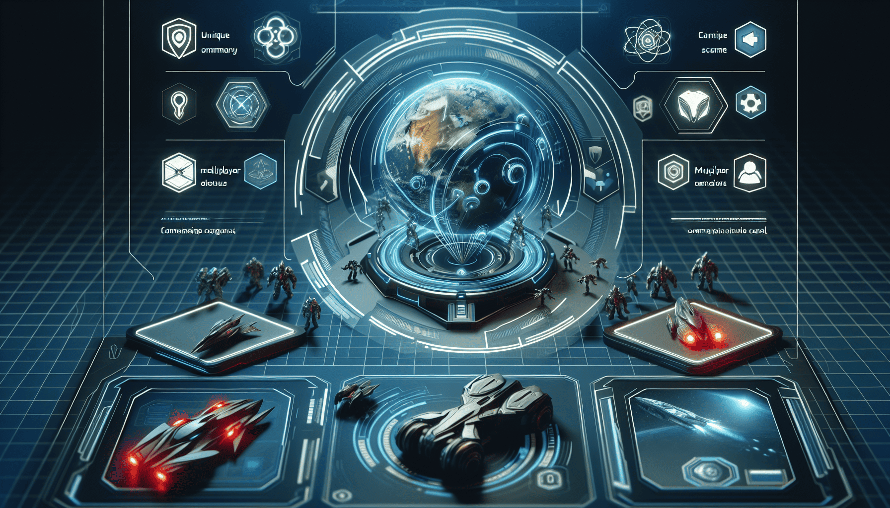 Futuristic game interface features